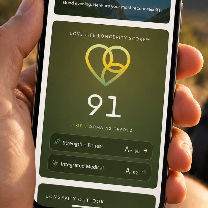Member checking their Longevity Score on a phone